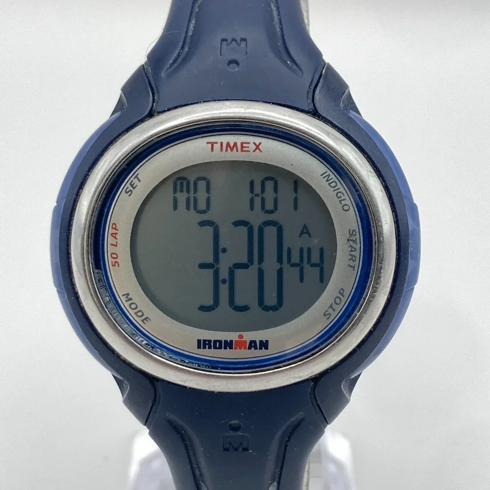 Timex Ironman Women's Watch Digital Blue 38mm Alarm Indiglo 50 Lap New Battery